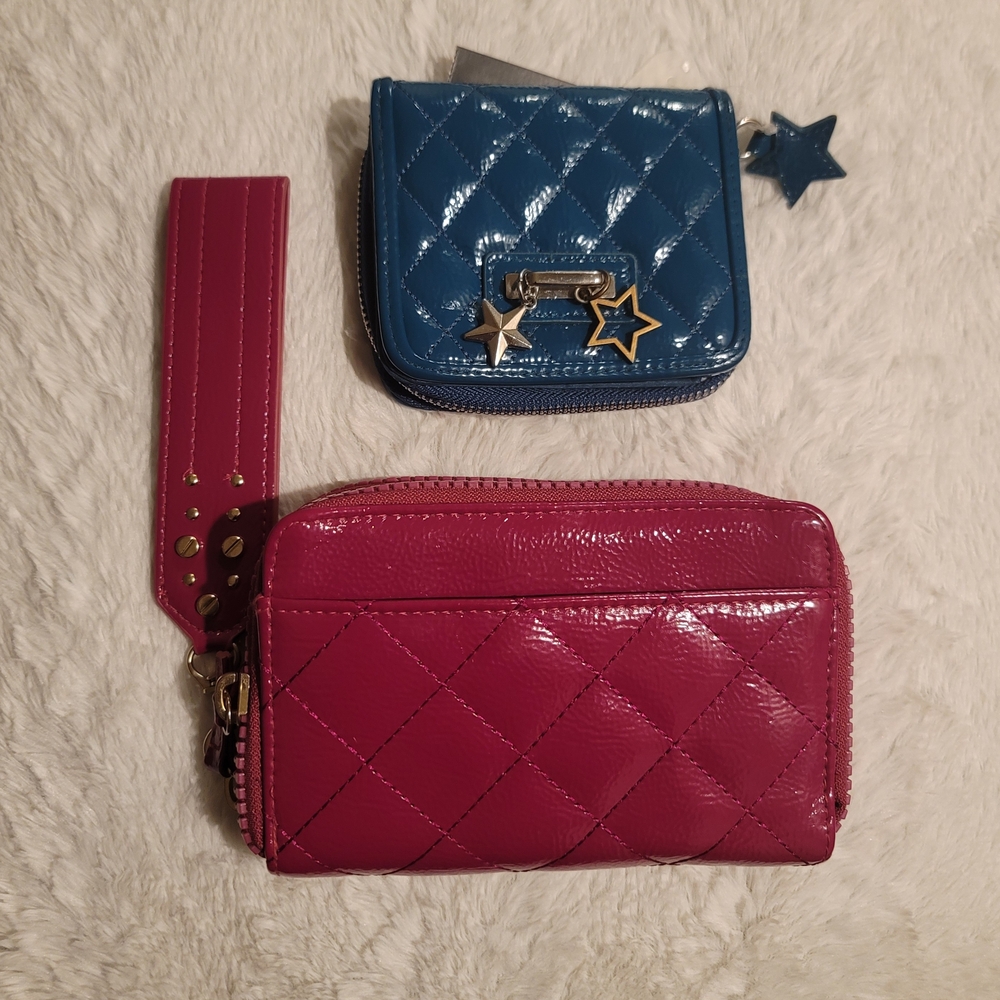 Quilted Coin Zip Around Wallets, 2 Piece Set